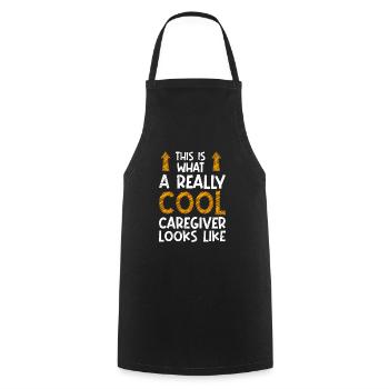 This is what a cool nurse looks like Geriatric nurse - Cooking Apron - black - Front - AI Model Male 185 dark (185cm)