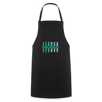 Cool Moms play Chess Schach Denksport - Kochschürze - Schwarz - Vorne - AI Model Male 185 dark (185cm)