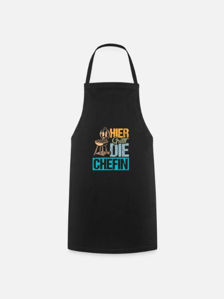 Hier Grillt die Chefin - Kochschürze - Schwarz