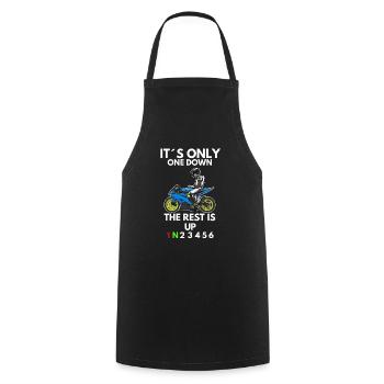 Motorcycle Lifestyle / Motorcycle / Motorcycle biker - Cooking Apron - black - Front - AI Model Male 185 dark (185cm)