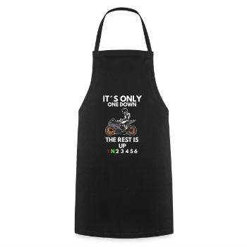 Motorcycle Lifestyle / Motorcycle / Motorcycle biker - Cooking Apron - black - Front - AI Model Male 185 dark (185cm)