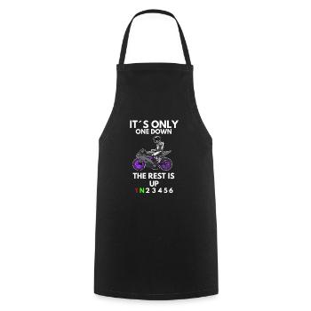 Motorcycle Lifestyle / Motorcycle / Motorcycle biker - Cooking Apron - black - Front - AI Model Male 185 dark (185cm)