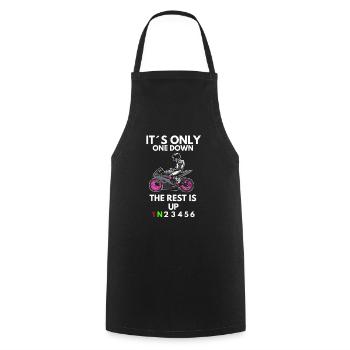 Motorcycle Lifestyle / Motorcycle / Motorcycle biker - Cooking Apron - black - Front - AI Model Male 185 dark (185cm)