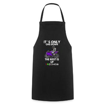 Motorcycle Lifestyle / Motorcycle / Motorcycle biker - Cooking Apron - black - Front - AI Model Male 185 dark (185cm)