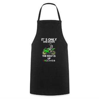 Motorcycle Lifestyle / Motorcycle / Motorcycle biker - Cooking Apron - black - Front - AI Model Male 185 dark (185cm)