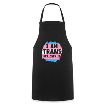 Je suis trans Get Over It Fierté LGBTQ Transgenre - Tablier de cuisine - noir - Devant - AI Model Male 185 dark (185cm)
