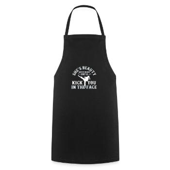 She Is Beauty She Is Grace She Will Kick You In - Cooking Apron - black - Front - AI Model Male 185 dark (185cm)