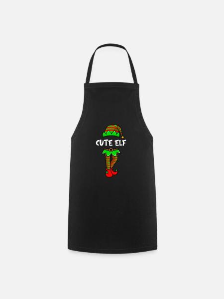 Cute Elf Sweet Elf Girlfriend Elf Woman - Cooking Apron - black
