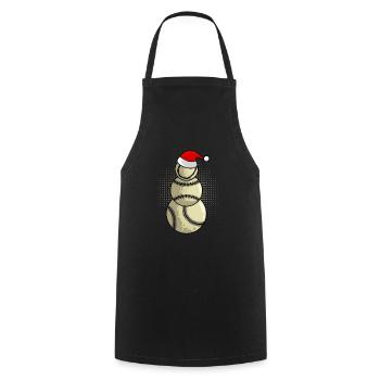 Baseball Snowman Baseball Player Baseball - Cooking Apron - black - Front - AI Model Male 185 dark (185cm)