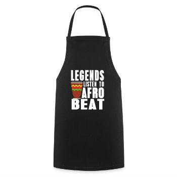 Legends listen to Afrobeat - Kochschürze - Schwarz - Vorne - AI Model Male 185 dark (185cm)