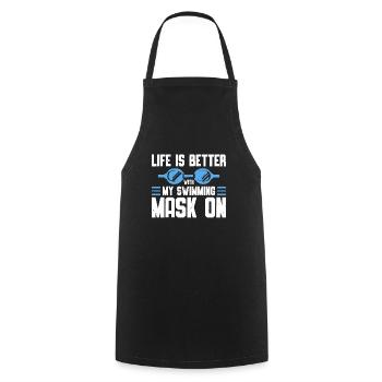 Schimmer Schwimmen La vie est meilleure avec mon - Tablier de cuisine - noir - Devant - AI Model Male 185 dark (185cm)