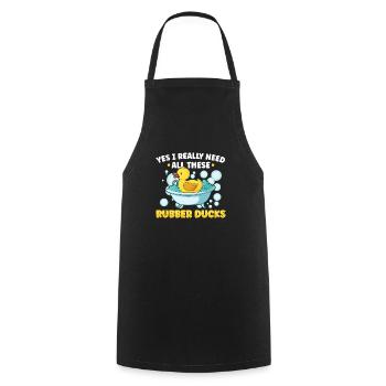 Rubber Duck Ducks Bird Hunt Duck lover Gift Idea - Kochschürze - Schwarz - Vorne - AI Model Male 185 dark (185cm)