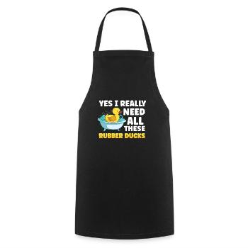 Rubber Duck Ducks Bird Hunt Duck lover Gift Idea - Cooking Apron - black - Front - AI Model Male 185 dark (185cm)