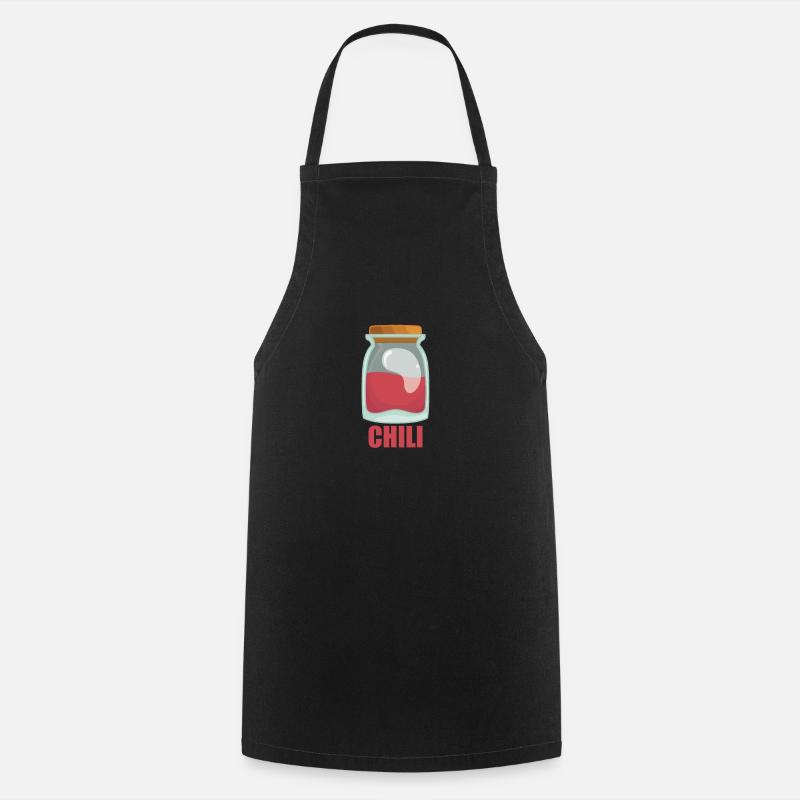 Chili Gewürz Essen Geschmack Kochen - Kochschürze - Schwarz