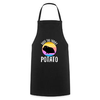 Save The Furry Potato - Kochschürze - Schwarz - Vorne - AI Model Male 185 dark (185cm)