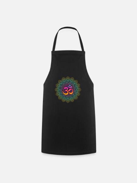 Om Meditations Mandalas Yoga For Yoga Students - Cooking Apron - black