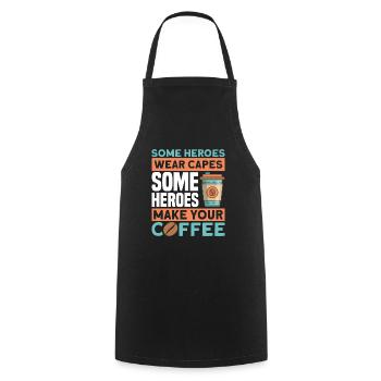 Funny Barista Coffeemaker For Coffee Lover - Cooking Apron - black - Front - AI Model Male 185 dark (185cm)