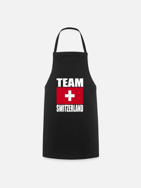Team Schweiz Fußball - Kochschürze - Schwarz