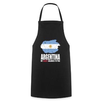 ARGENTINA flag - Cooking Apron - black - Front - AI Model Male 185 dark (185cm)