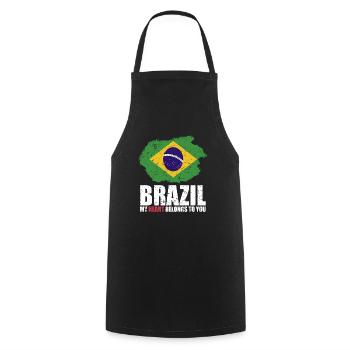 Brazil Flag - Cooking Apron - black - Front - AI Model Male 185 dark (185cm)