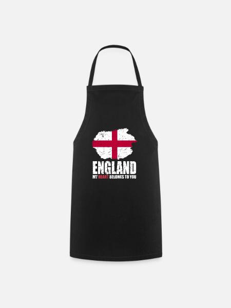 England Fahne - Kochschürze - Schwarz