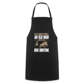Chasse au sanglier chasseur sanglier - Tablier de cuisine - noir - Devant - AI Model Male 185 dark (185cm)