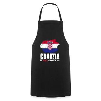 Croatia Flag - Cooking Apron - black - Front - AI Model Male 185 dark (185cm)
