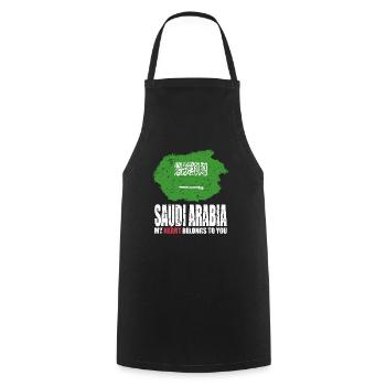 Saudi Arabia flag - Cooking Apron - black - Front - AI Model Male 185 dark (185cm)