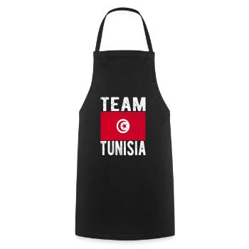 Drapeau de la Tunisie - Tablier de cuisine - noir - Devant - AI Model Male 185 dark (185cm)