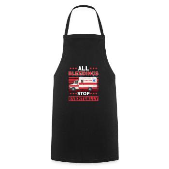 Paramedic First Responder Ambulance Driver - Cooking Apron - black - Front - AI Model Male 185 dark (185cm)