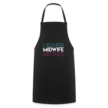 Sage-femme obstétricienne Doula - Tablier de cuisine - noir - Devant - AI Model Male 185 dark (185cm)
