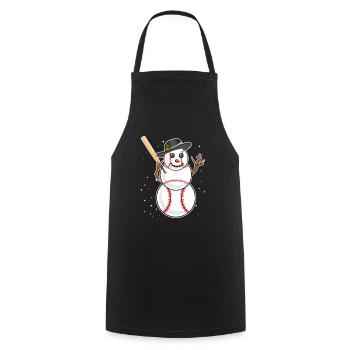 Baseball Schneemann Baseball Spieler Baseballer - Kochschürze - Schwarz - Vorne - AI Model Male 185 dark (185cm)