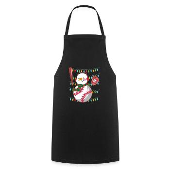 Baseball Snowman Baseball Player - Cooking Apron - black - Front - AI Model Male 185 dark (185cm)