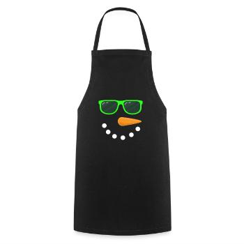 Snowman Face Lunettes de soleil Costume de bonhomme de neige - Tablier de cuisine - noir - Devant - AI Model Male 185 dark (185cm)
