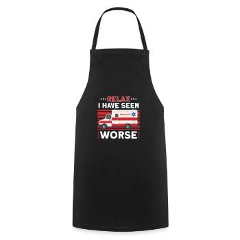 Paramedic First Responder Ambulance Driver - Cooking Apron - black - Front - AI Model Male 185 dark (185cm)