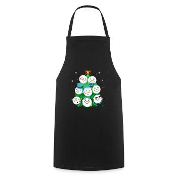 Tannenbaum Snowmies Schneemann - Kochschürze - Schwarz - Vorne - AI Model Male 185 dark (185cm)