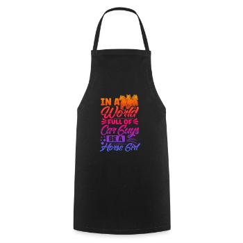 Rider Sayings Rider Horses - Cooking Apron - black - Front - AI Model Male 185 dark (185cm)