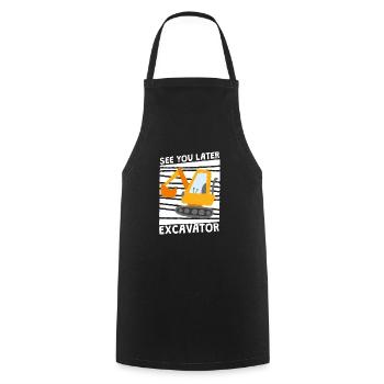 See You Later Excavator, Funny Excavator Construction Site - Cooking Apron - black - Front - AI Model Male 185 dark (185cm)