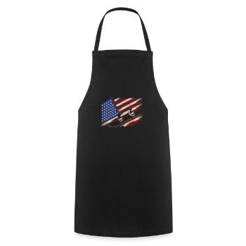 Drapeau américain Snowboard Snowboard - Tablier de cuisine - noir - Devant - AI Model Male 185 dark (185cm)