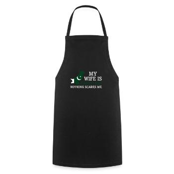 Nothing Scares Me Pakistani Wife Pakistan - Cooking Apron - black - Front - AI Model Male 185 dark (185cm)