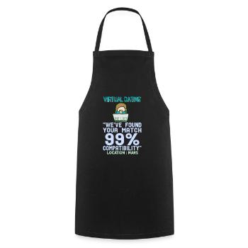 Virtual Dating Funny Compatibility Location Mars - Cooking Apron - black - Front - AI Model Male 185 dark (185cm)