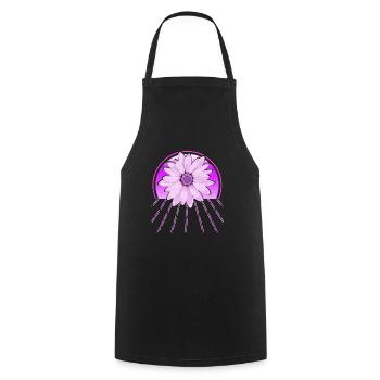 Awesome Blooming Flower Vapor Wave Designs - Cooking Apron - black - Front - AI Model Male 185 dark (185cm)