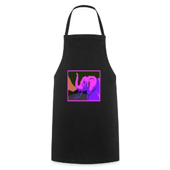 Awesome Elephant Lover Vapor Wave Designs - Cooking Apron - black - Front - AI Model Male 185 dark (185cm)