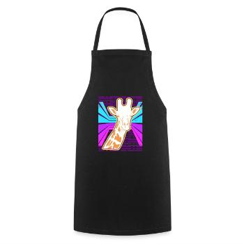 Awesome Giraffe Lover Vapor Wave Designs - Cooking Apron - black - Front - AI Model Male 185 dark (185cm)