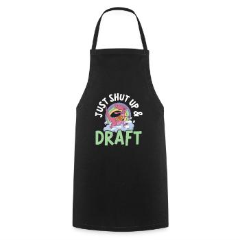 Tais-toi et drafte Fantasy Football Sport - Tablier de cuisine - noir - Devant - AI Model Male 185 dark (185cm)