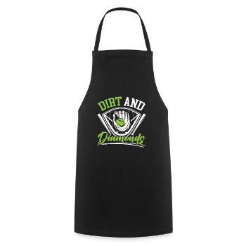 Joueur de softball Dirt And Diamonds Lanceur Receveur - Tablier de cuisine - noir - Devant - AI Model Male 185 dark (185cm)