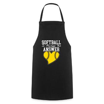 Softball Is Always The Answer Softball Player - Cooking Apron - black - Front - AI Model Male 185 dark (185cm)