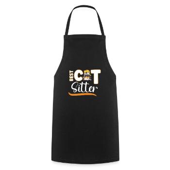 Cat Sitting Cat Puppie Cat Walkers Cat Sitter - Cooking Apron - black - Front - AI Model Male 185 dark (185cm)