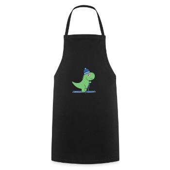 Ski T-Rex Ski Dino Hiver Montagnes Alpes Piste Ski - Tablier de cuisine - noir - Devant - AI Model Male 185 dark (185cm)