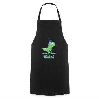 Ski T-Rex Ski Dino Hiver Montagnes Alpes Piste Ski - Tablier de cuisine - noir - Devant - AI Model Male 185 dark (185cm)